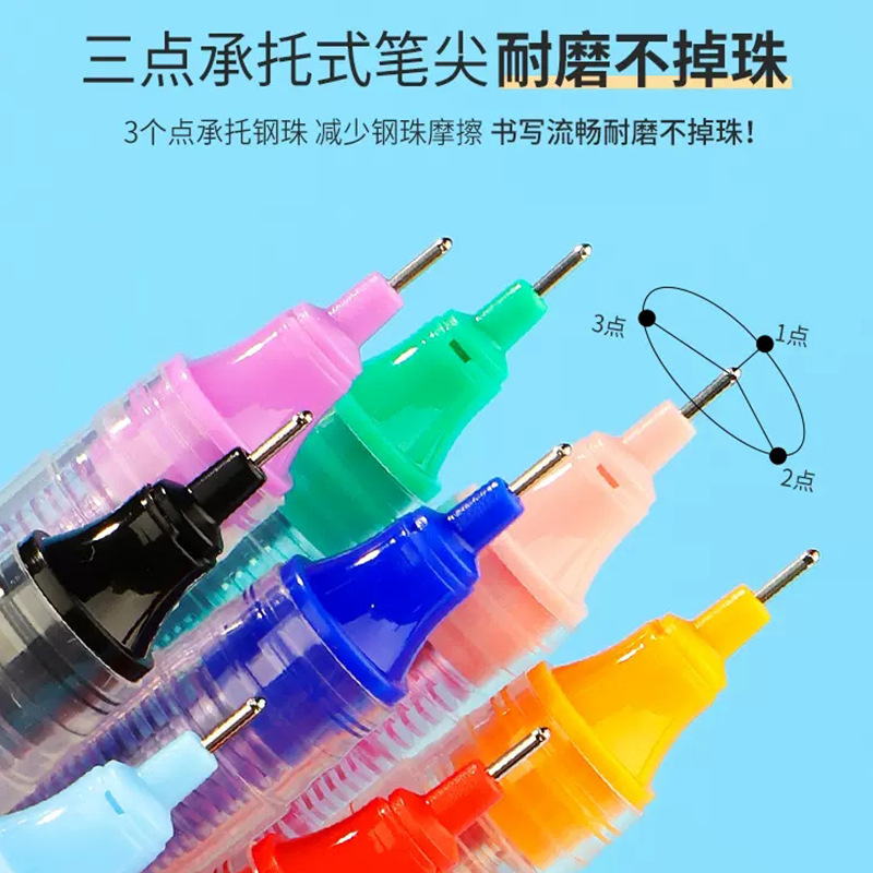 White point RP20 straight pen, high capacity primary and secondary school students, 0.5 mm black pen, office pen.