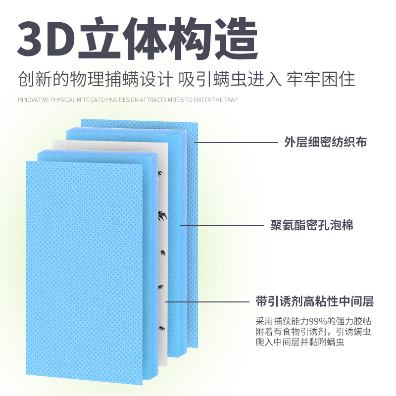 防蟎蟲防蛀蟲墊3D結構居家日用牀墊地墊驅蟎墊除蟎墊（5片/盒）