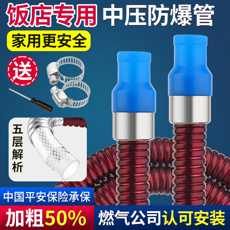 Commercial pressurized gas pipeline liquid gas pipeline connection stove water heater metal hoses