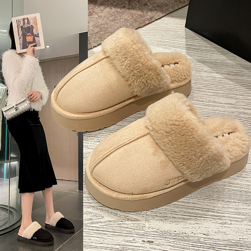 Autumn and winter 2024 new cotton slipper women with a thicker and warm-up home-based tweak-proof single-code cotton tug