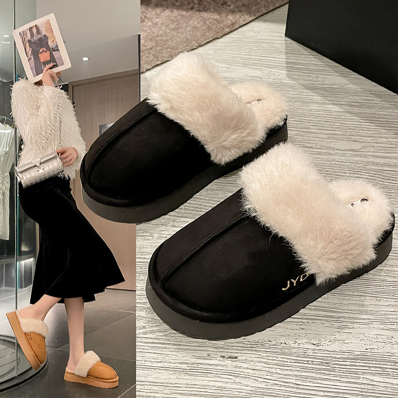 Autumn and winter 2024 new cotton slipper women with a thicker and warm-up home-based tweak-proof single-code cotton tug