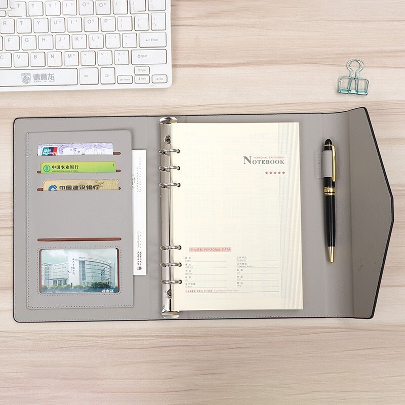 High-quality A5-Korean business notebook trichronic notebook PU to print LOGO