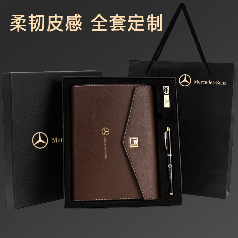 High-quality soft-skin A5 cardbook customised commercial notebook box set for meeting transcript to be printed in LOGO