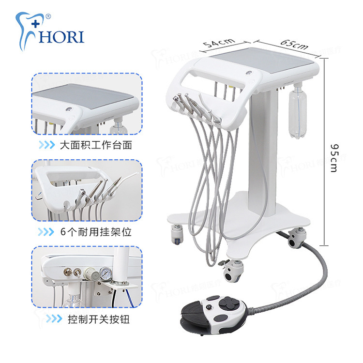 Dental mobile cart work desk turbine, portable air pump cart, pet shop beauty cart.