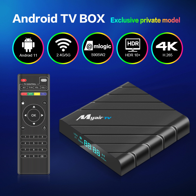 Cross-border S905W2 Andre Box 4K High Clear Bluetooth TV Box Double-frequency Android11 Top Box