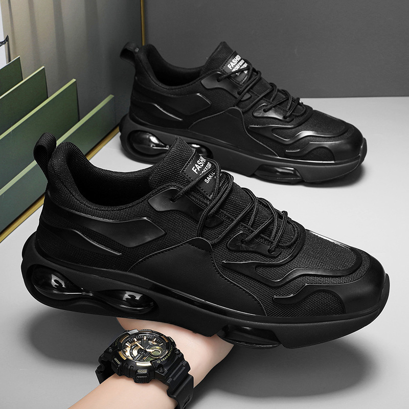 Black men's shoes, spring students' scooter shoes.
