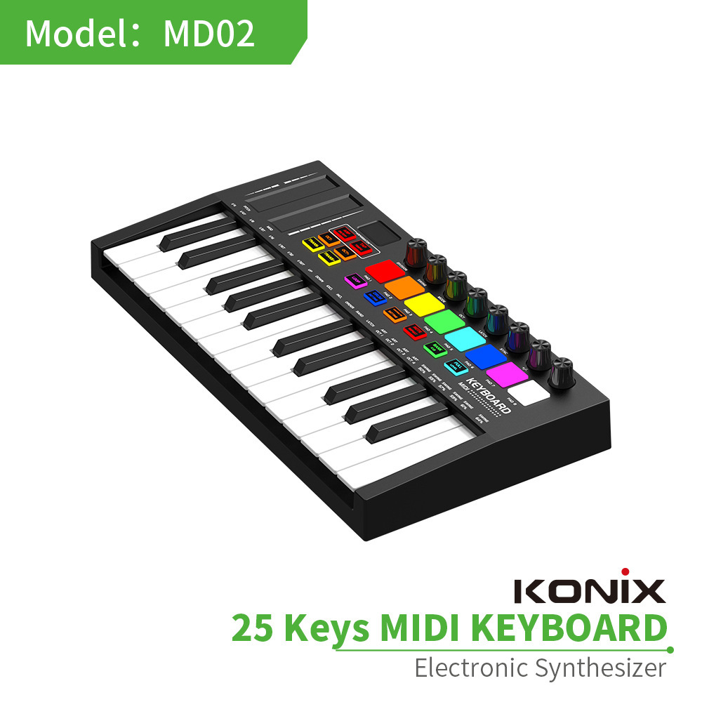 MD02 25-key MIDI-specialized Electro-Modi controller smartly collide and hit the pad.