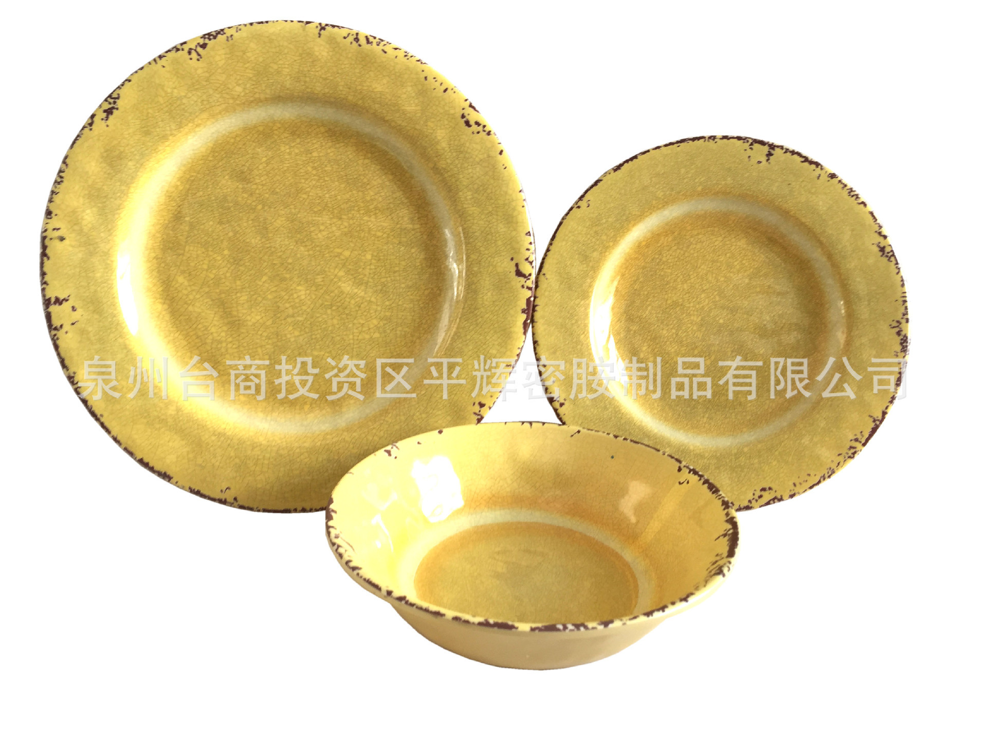 复古生锈仿瓷乡村密胺餐具 出口到美国密胺餐具12件套 过食品级