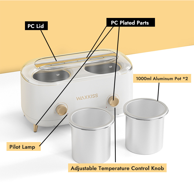 OEM新款双锅融蜡机蜡疗机蜜蜡脱毛热蜡机可调式温控器全身美容仪
