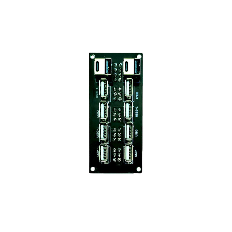 Charged PCB output to load link board multichannels to support right and left switching of 4USB1type-c