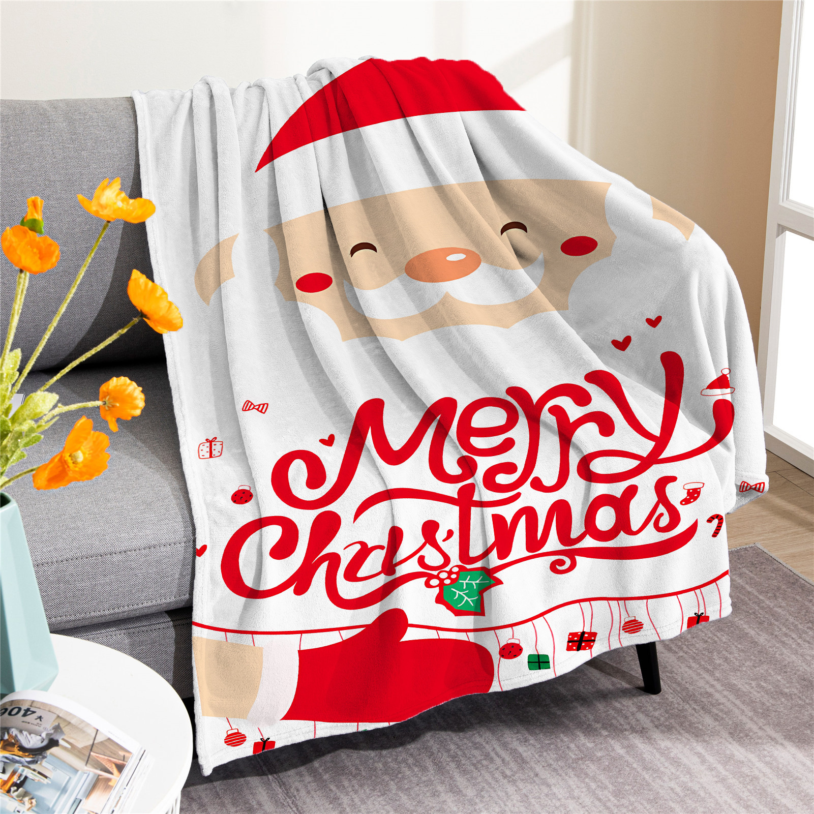 The Christmas series digitally stamped blankets and sofa blankets, and the French velvet air-conditioning blankets.