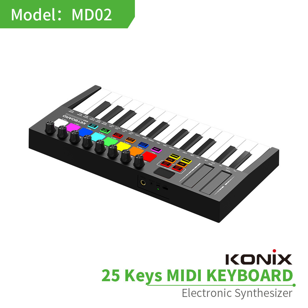 MD02 25-key MIDI-specialized Electro-Modi controller smartly collide and hit the pad.