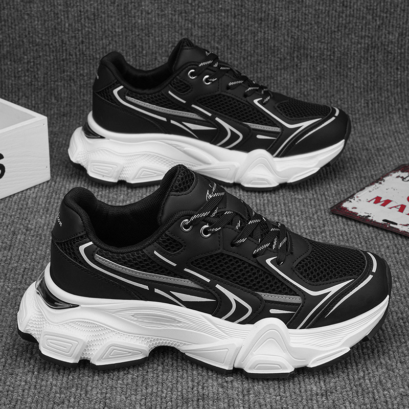 Hong Kong Fung's Shoes Men's Summer Air 2024 Net Sports Shoes Young People Raised High Bottom Recreational Tide Shoes