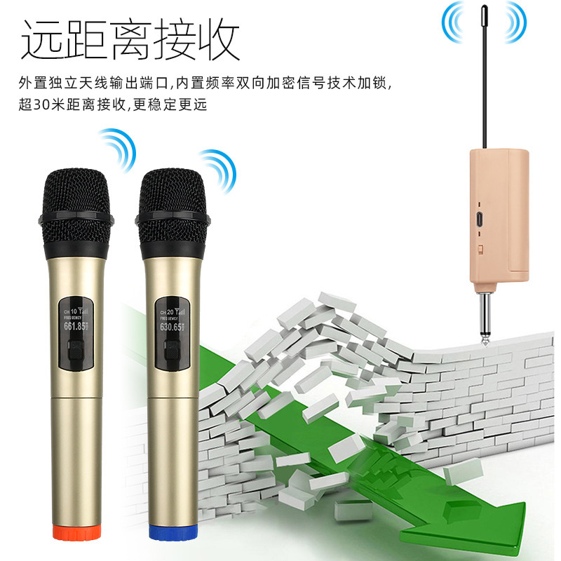 Micro vòng chéo, hai micro không dây, nhà hội thảo KTV với thiết bị K-sonic