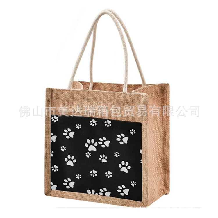 厂家批发粗黄麻布手提袋木扣黄麻礼品袋购物手提袋定制LOGO