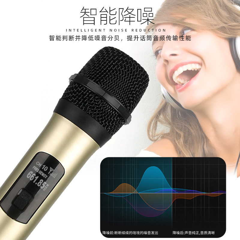 Micro vòng chéo, hai micro không dây, nhà hội thảo KTV với thiết bị K-sonic