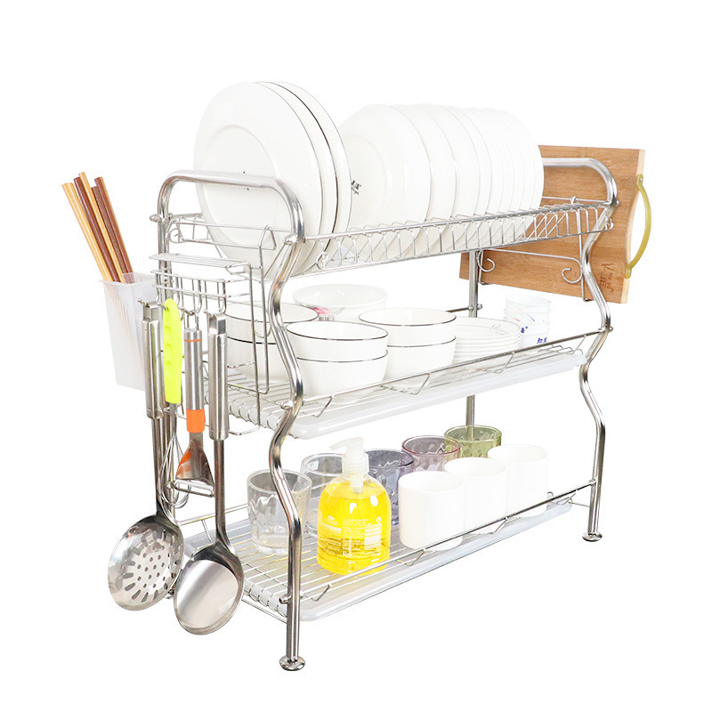 304 nhà bếp vải dầu thép không gỉ, thu thập bát và đũa để thu thập 3 tầng