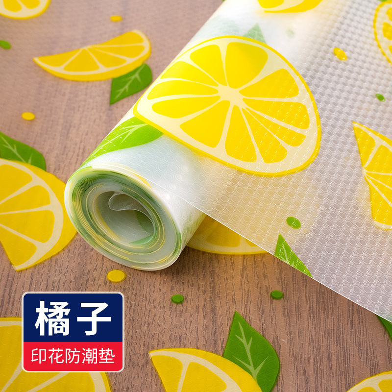 定制印花款橘子抽屉垫橱柜垫厨房防水防油垫子衣柜冰箱防滑防潮垫