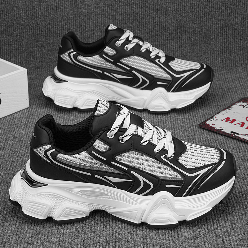 Hong Kong Fung's Shoes Men's Summer Air 2024 Net Sports Shoes Young People Raised High Bottom Recreational Tide Shoes