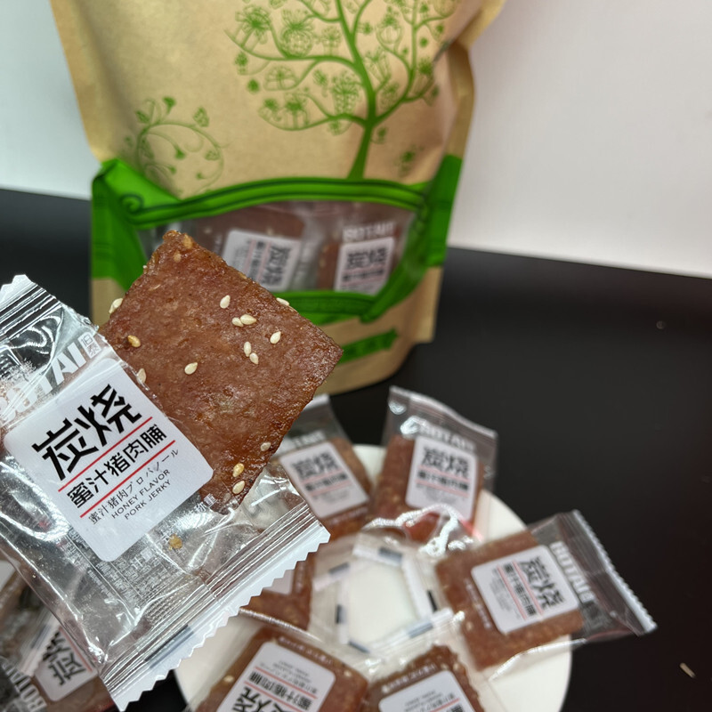 Than đá, mật ong và thịt heo khô, 500g snacks văn phòng.