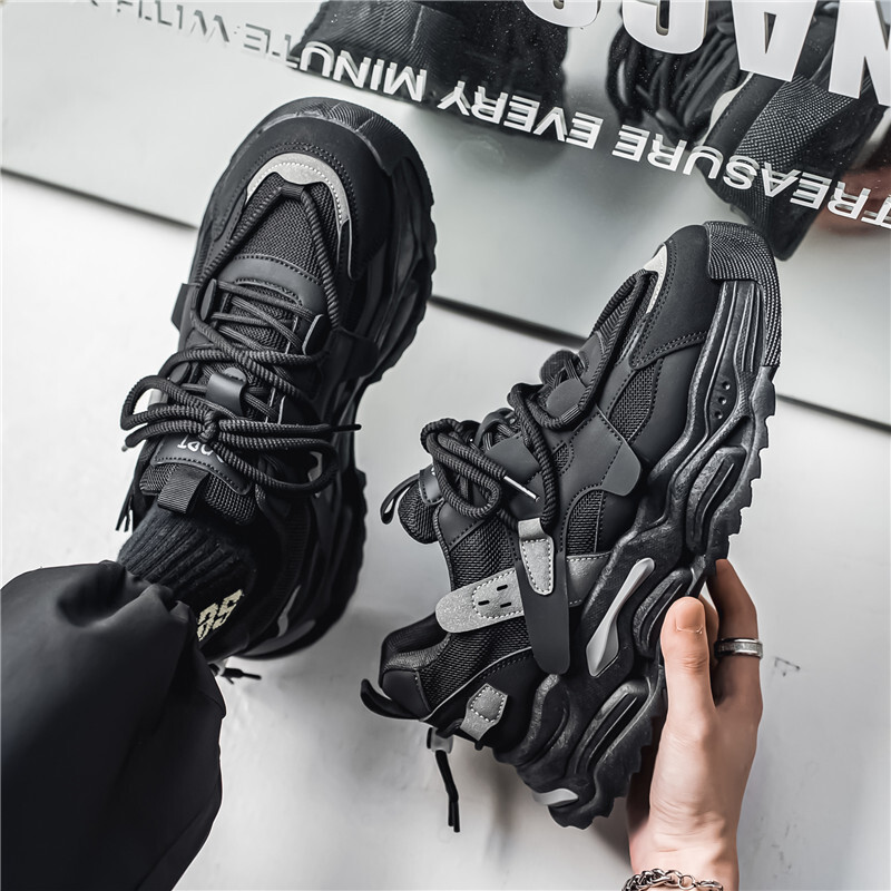 2024 Mùa xuân và mùa hè New Net Pop's Slip-lip-Shoes Thêm các đáy cao để nâng cao độ giải trí