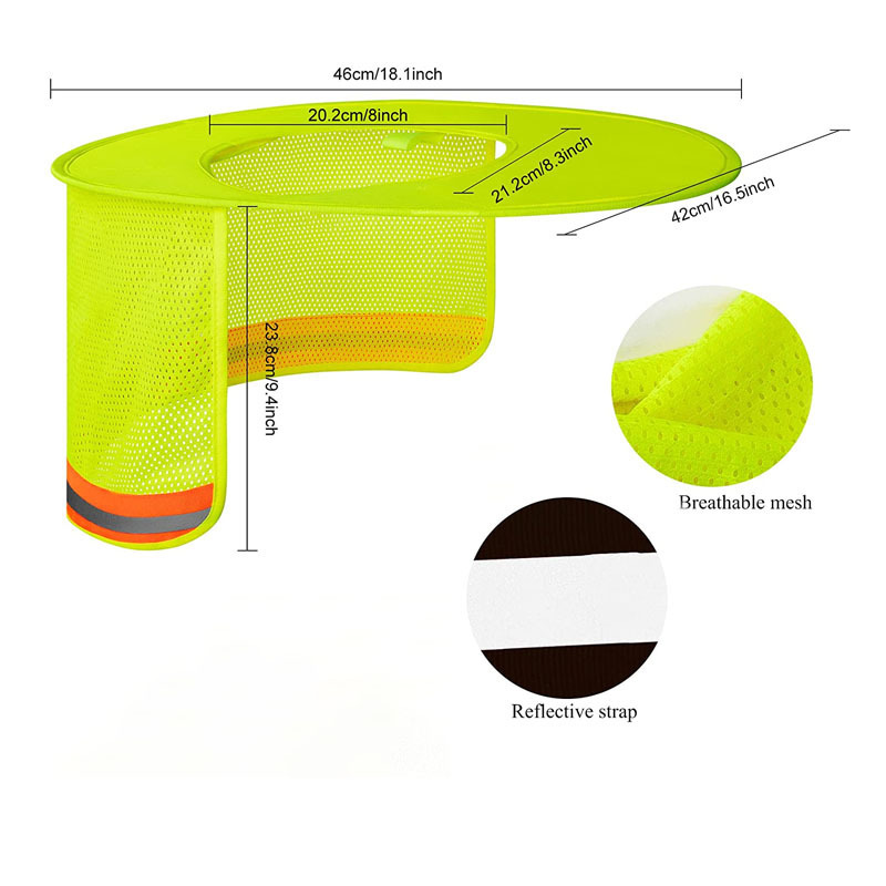夏季防晒帽檐工地户外安全帽透气遮阳帘帽套夏季防晒反光遮阳帘
