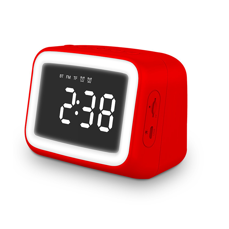 Bluetooth mini-scope clock, double alarm light, FM gift box, small sound