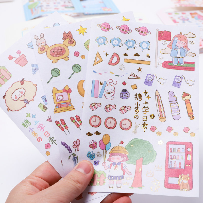 Snicker Hoạt hình hoạt hình vui vẻ cô gái đường dán, hộp xách tay và đồ dán nhãn