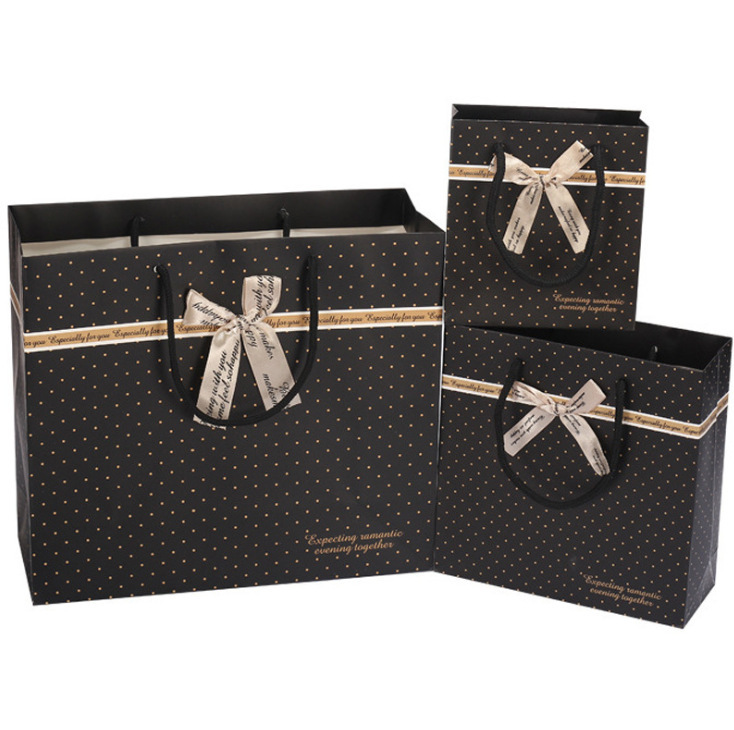 20 Korean black-stained gift bags, paper bags, handbags, bag bags, wholesale gift bags.