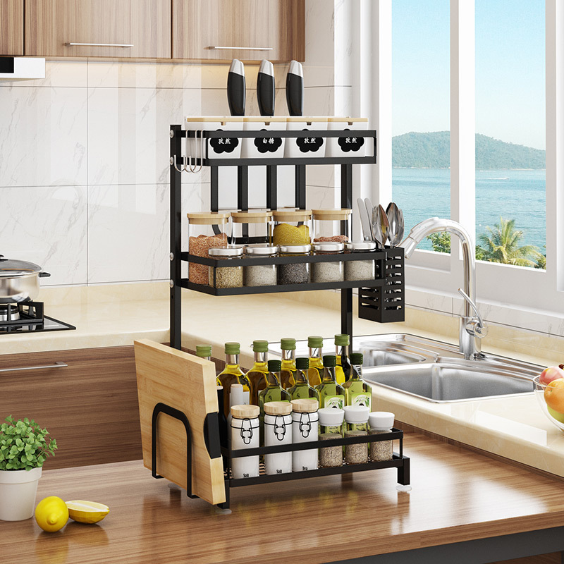 Gia đình thép không gỉ chuẩn bị giá nhà bếp cho nhà bếp với nhiều lò làm bếp.