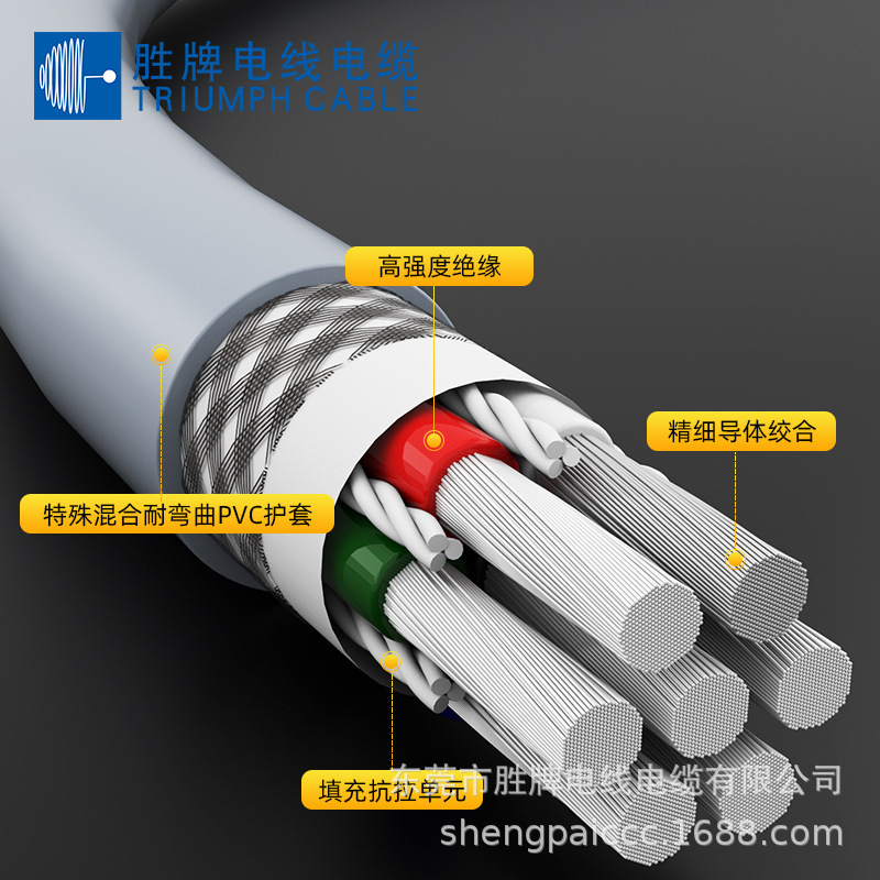 High-traw chain shield cable, 22 AWG/8C sold directly, 8 million bends, 2464 tugs.