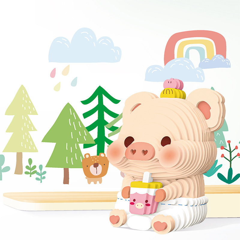 Mô hình hình chuyển dạng giấy ba chiều của trẻ em ba chiều trước khi học hàng hóa đồ chơi