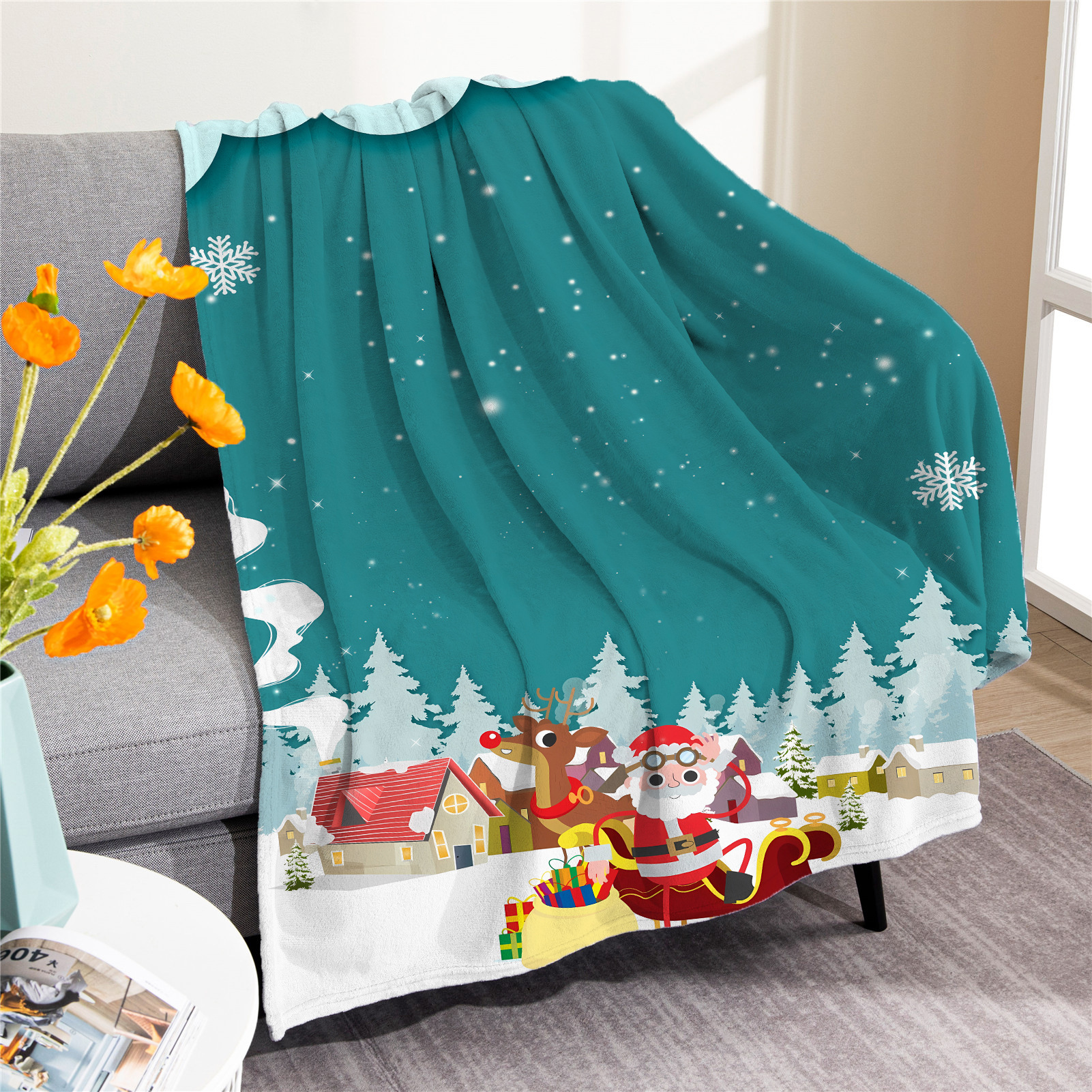 The Christmas series digitally stamped blankets and sofa blankets, and the French velvet air-conditioning blankets.