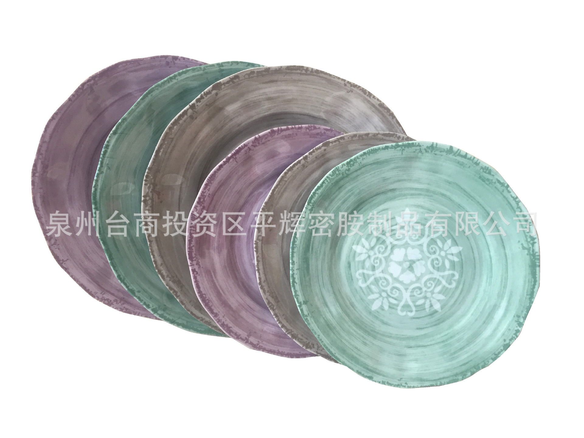 9寸和11寸仿瓷圆盘  厚重密胺西餐盘 仿瓷美耐皿凹面盘可定制