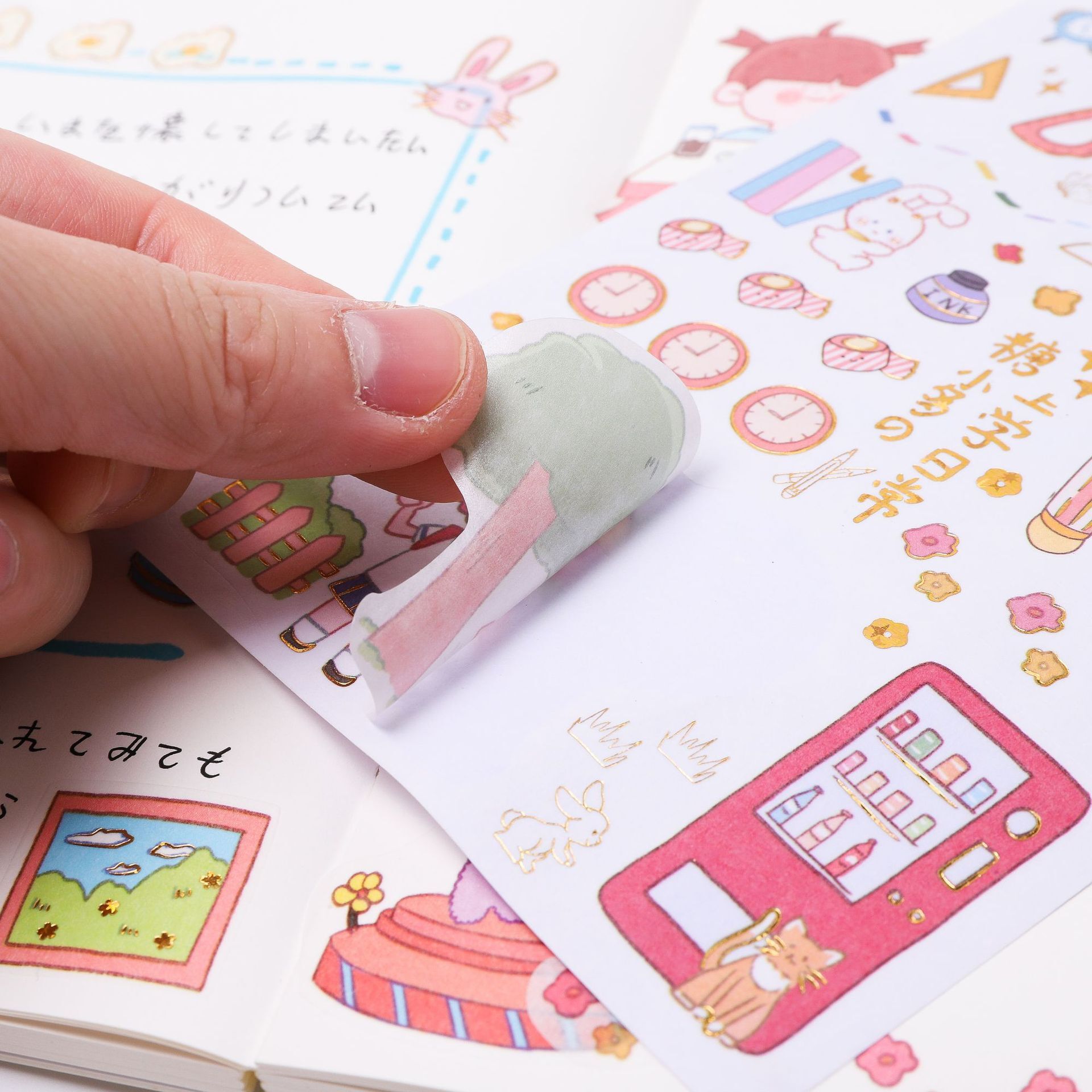 Snicker Hoạt hình hoạt hình vui vẻ cô gái đường dán, hộp xách tay và đồ dán nhãn