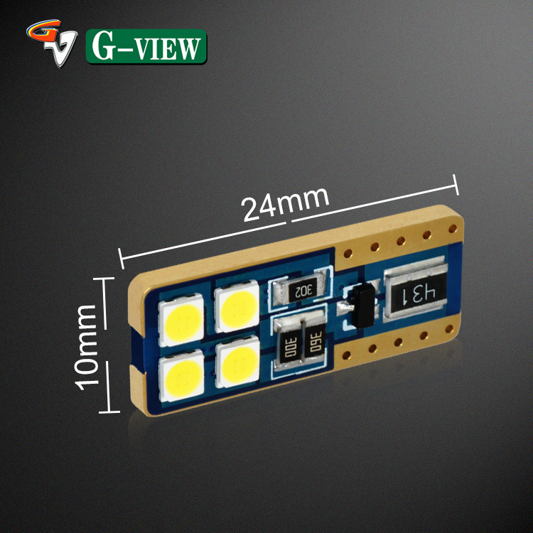 Gview chiếu sáng 6SMD-3030 sáng được giải mã T10 rộng W5W đọc ánh sáng Cambus