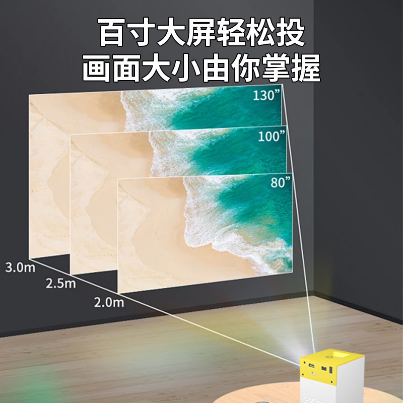 Cross-border new dormitories supported 1080p of high-speed, low-speed home-based projectors with small projectors for wall projectors