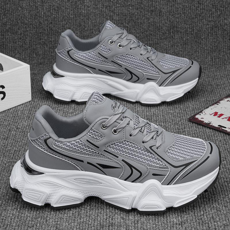 Hong Kong Fung's Shoes Men's Summer Air 2024 Net Sports Shoes Young People Raised High Bottom Recreational Tide Shoes