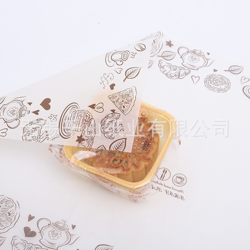 Food wax paper, semi-transparent, oil-resistant, paper-coated cardboard box, colored Sydney paper wrapping paper, high temperature resistance