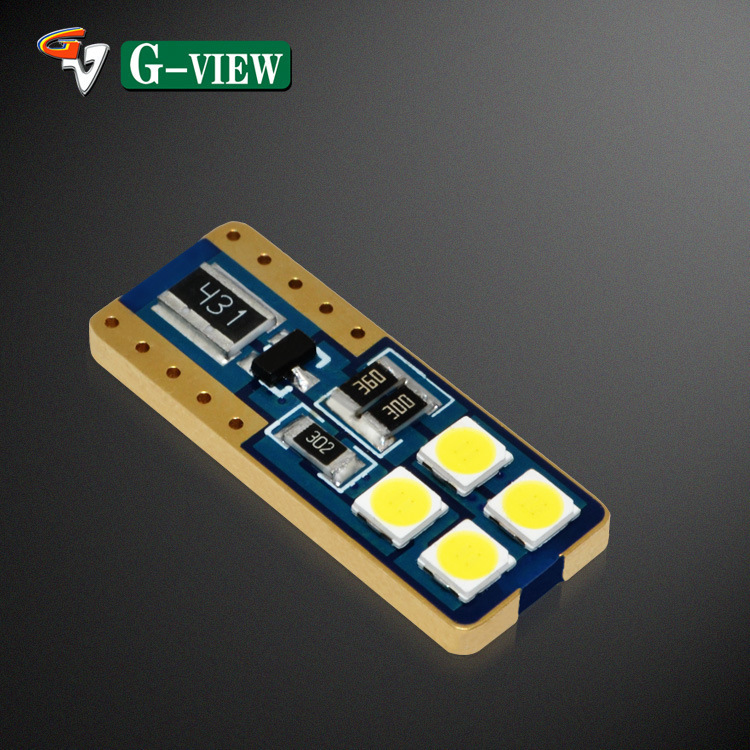 Gview overlighted 6SMD-3030 smart decoded T10 wide light W5W reading light Canbus