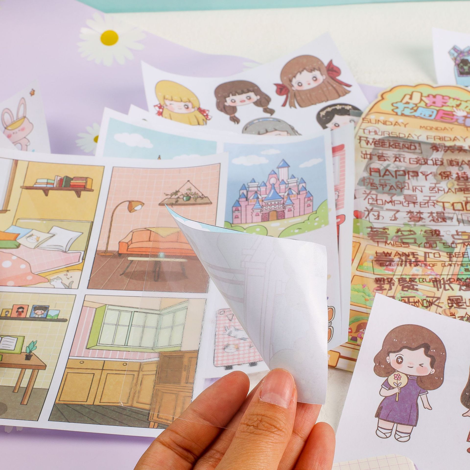 Tôi có 20 nhãn dán trong sổ tay cho một bé gái hoạt hình ớt dễ thương.