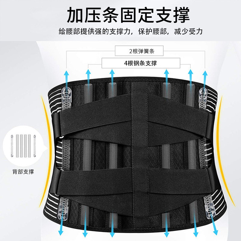 跨境彈力雙重加壓護腰帶透氣支撐運動護腰力量舉重暴汗健身束腰帶