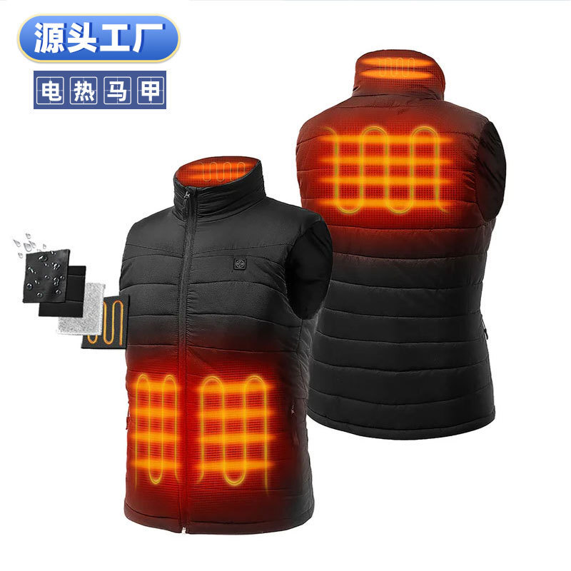 HEATED VEST戶外運動電熱服三擋控溫立領加厚發熱馬甲電熱背心