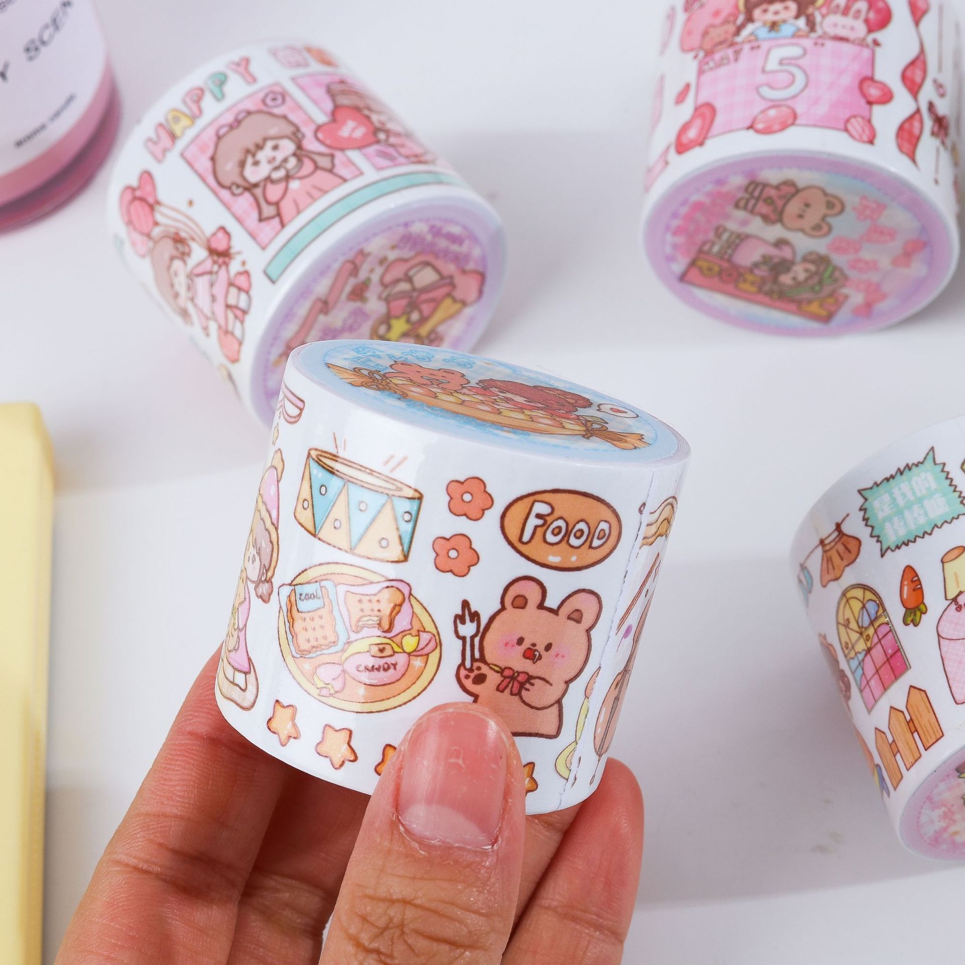 Sổ tay và một đoạn băng giấy mới, được phân phối với ít phim hoạt hình tiêu, 4 cm *3m
