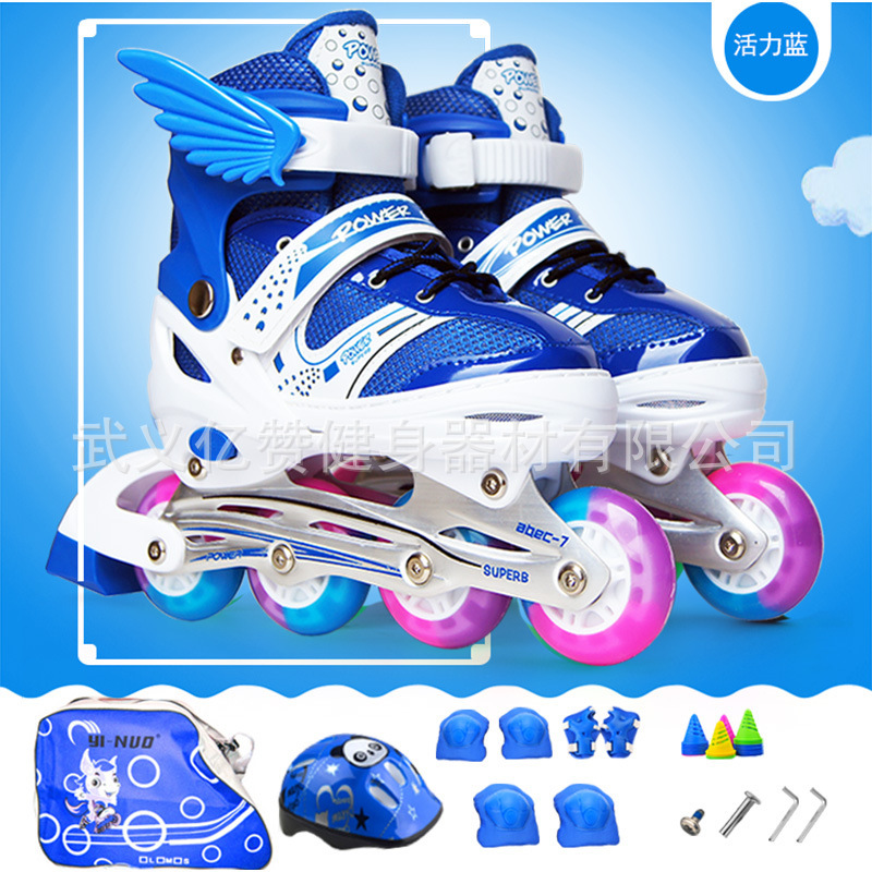 New skates are full of children's roller skates.