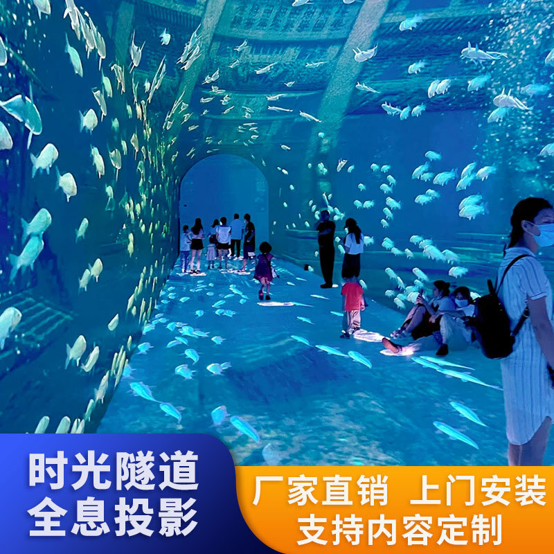 Time Tunnel's Dream Ocean theme area is a three-d holographic projection of immersion of naked eyes.