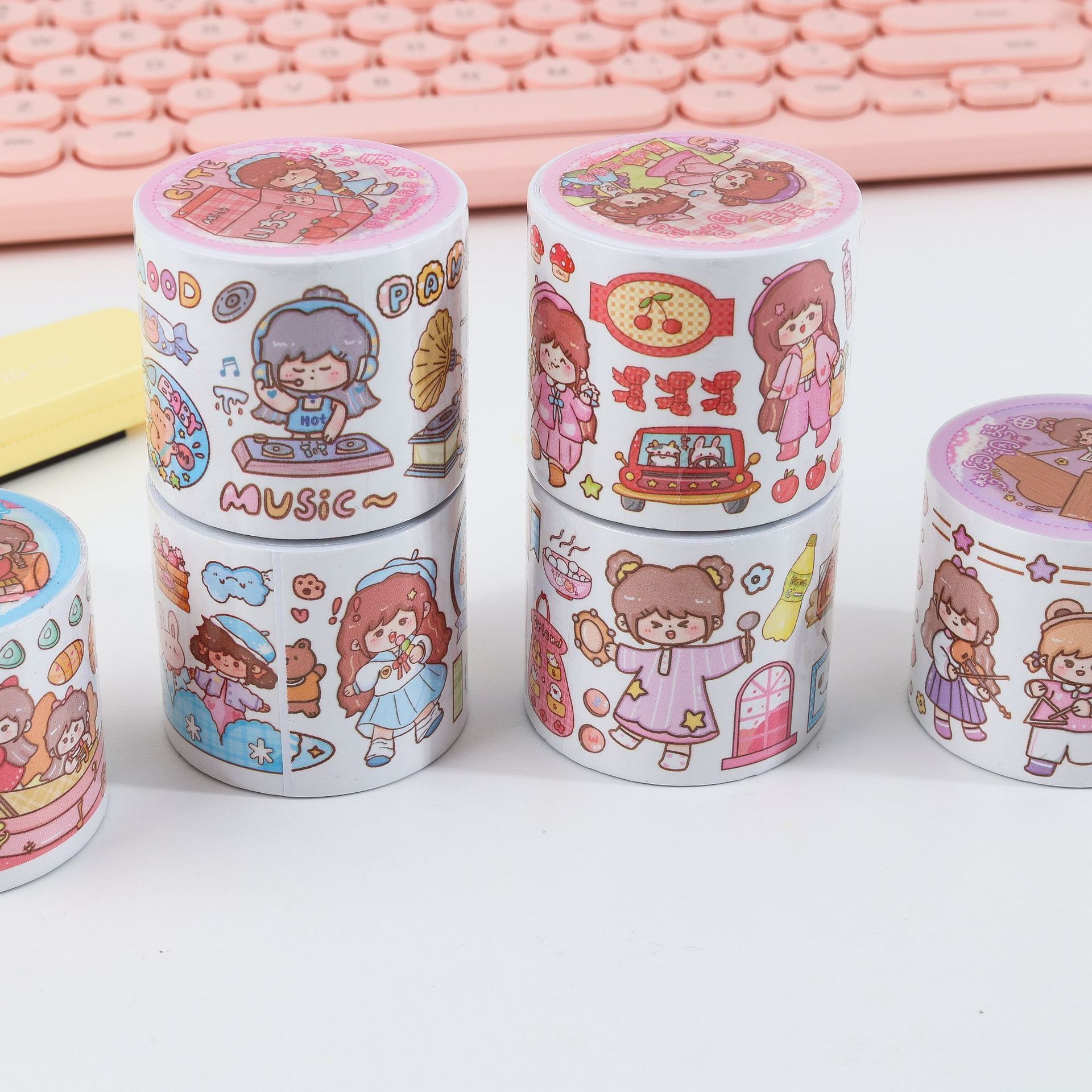 Sổ tay và một đoạn băng giấy mới, được phân phối với ít phim hoạt hình tiêu, 4 cm *3m