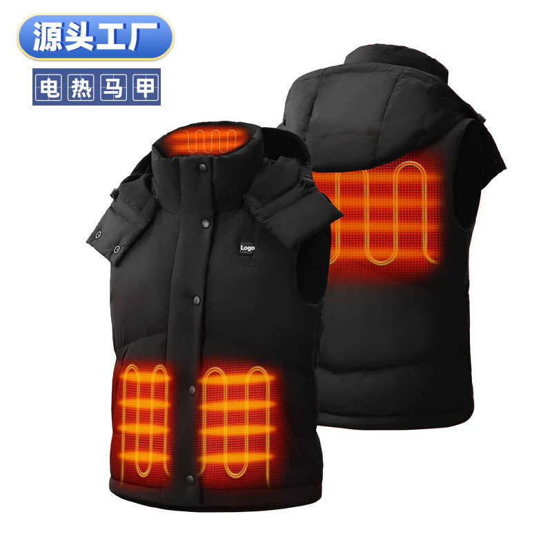 HEATED VEST加热棉服马甲发热背心电热衣服发热马甲户外保暖马甲