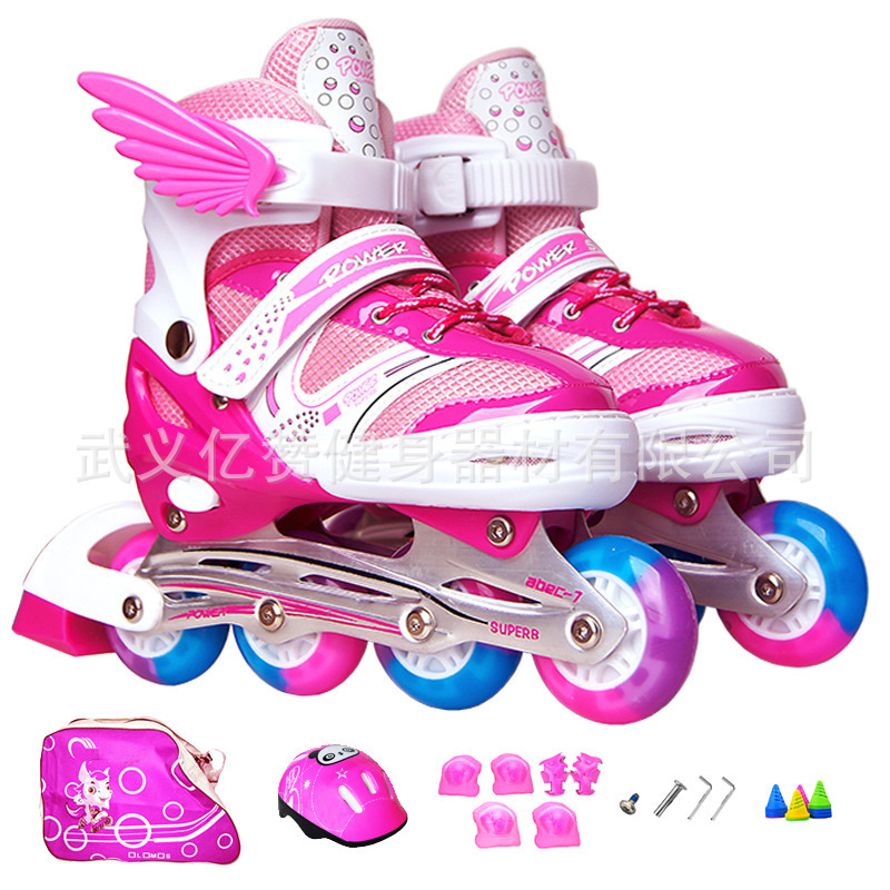 New skates are full of children's roller skates.