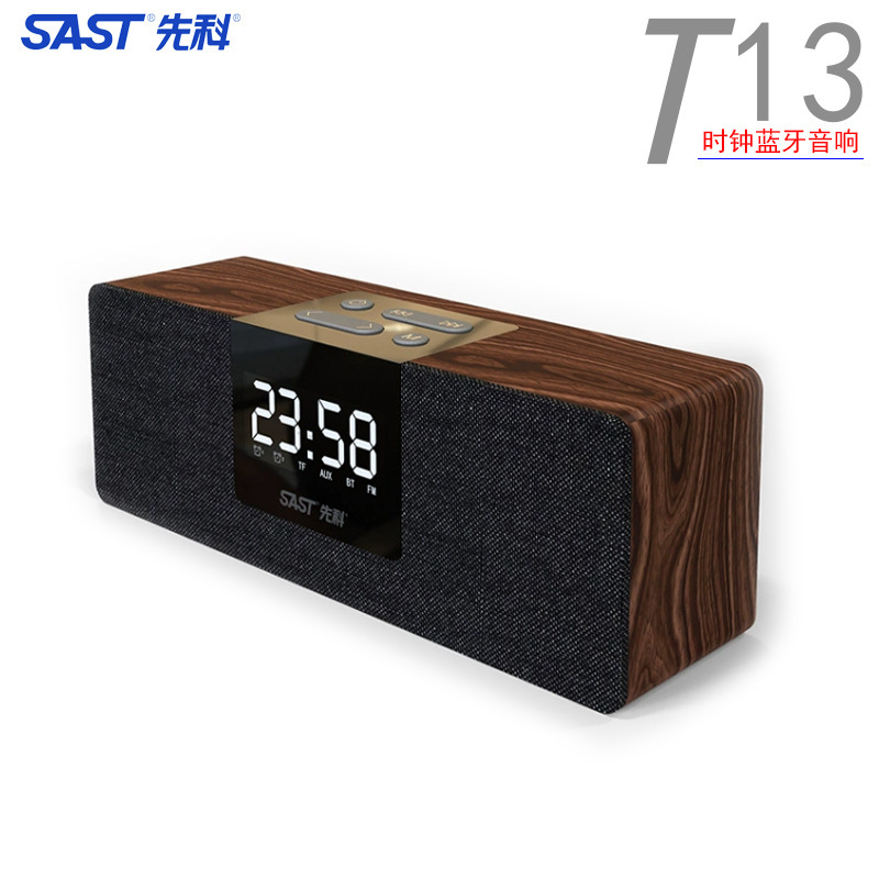 Wholesale of a desk clock factory with a bass plug player for a T13 wireless clock bluetooth stereo